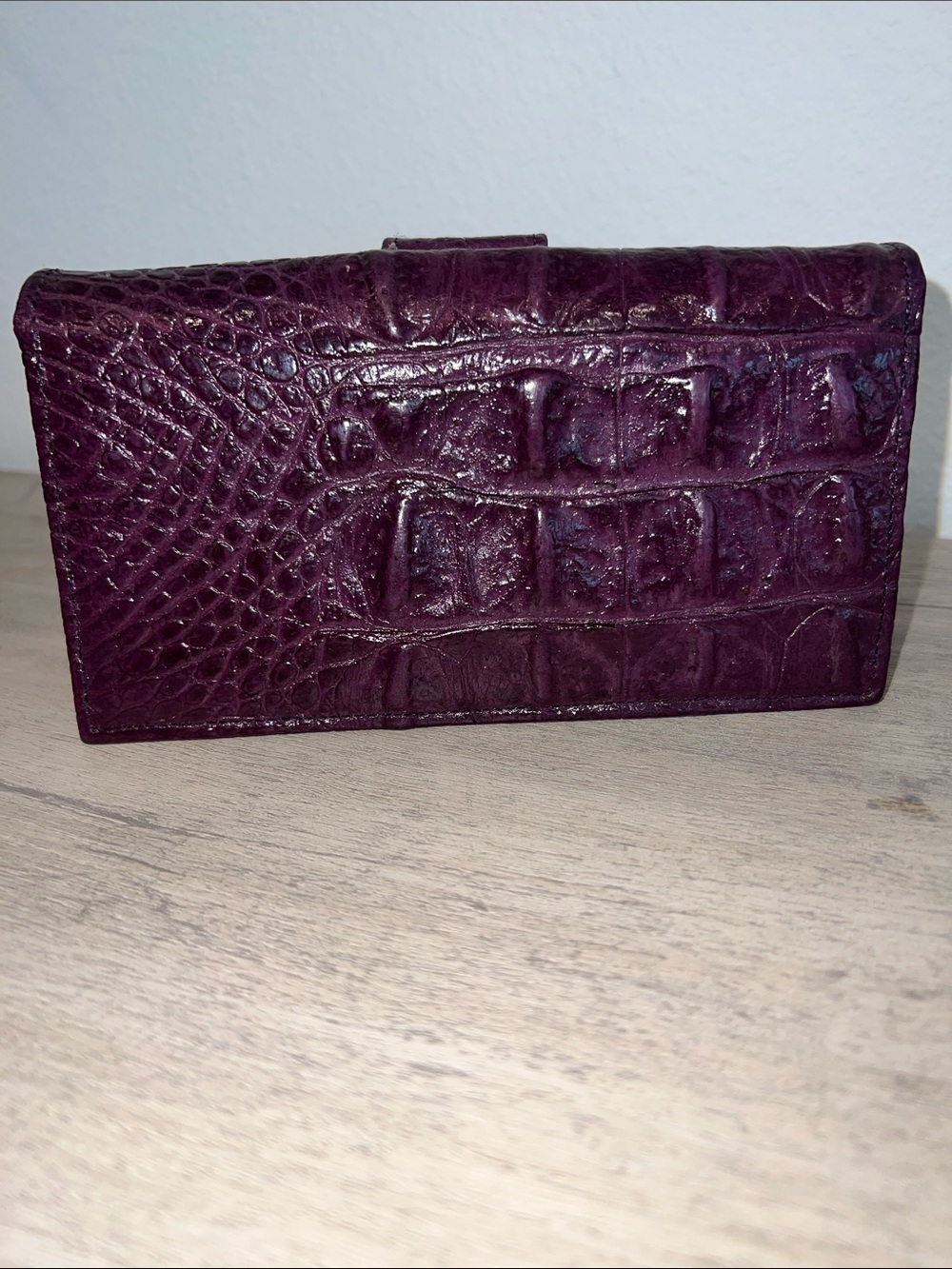 VEARI Hornback Crocodile Wallet, Checkbook Holder